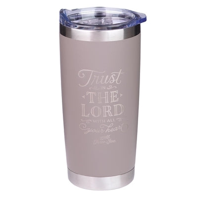 Mug Stainless Steel Gray Travel Trust in the Lord - Prov 3:5 by Christian Art Gifts