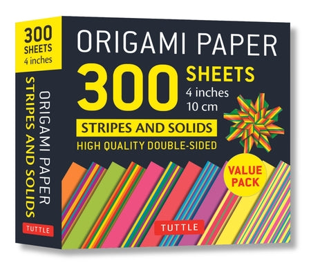 Origami Paper 300 Sheets Stripes and Solids 4 (10 CM): Tuttle Origami Paper: Double-Sided Origami Sheets Printed with 12 Different Designs by Tuttle Studio