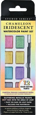 Studio Series Chameleon Iridescent Watercolor Paint Set - 12 Colors by Peter Pauper Press Inc
