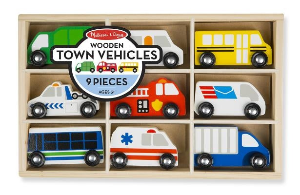 Melissa & Doug Wooden Town Vehicles Set by Melissa & Doug