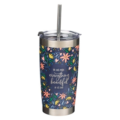 Travel Mug Stainless Steel Everything Beautiful Ecclesiastes 3:11 by