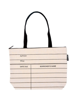 Library Card Zippered Market Tote by Out of Print