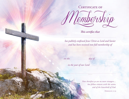 Membership Certificate - Premium Stock Purple Foil Embossed (Pk of 6) - Ephesians 2:19 by Warner Press