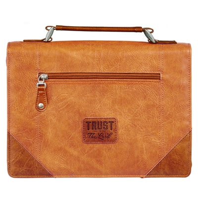 Christian Art Gifts Classic Vegan Leather Bible Cover for Men: Trust in the Lord - Inspirational Bible Verse, Sturdy Easy Carry Book Case W/Pen Loops, by Christian Art Gifts