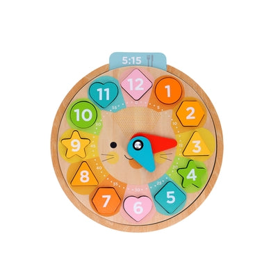Wooden Learning Clock: Multi-Language + Counting + Colors by Petit Collage