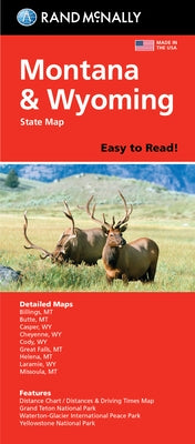 Rand McNally Easy to Read Folded Map: Montana/Wyoming State Map