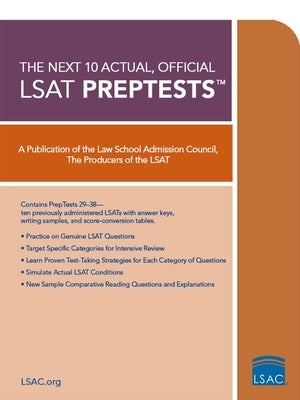 The Next 10 Actual Official LSAT Preptests: (Preptests 29-38)