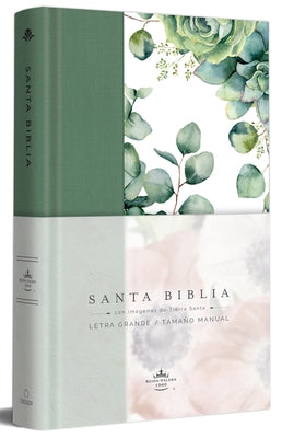 Biblia Rvr 1960 Letra Grande Tapa Dura Y Tela Verde Con Flores Tamaño Manual / B Ible Rvr 1960 Handy Size Large Print Hardcover Cloth with Green Flora