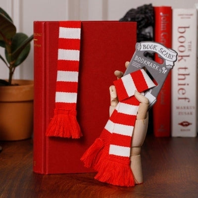 Book Scarf Bookmark - Red & White