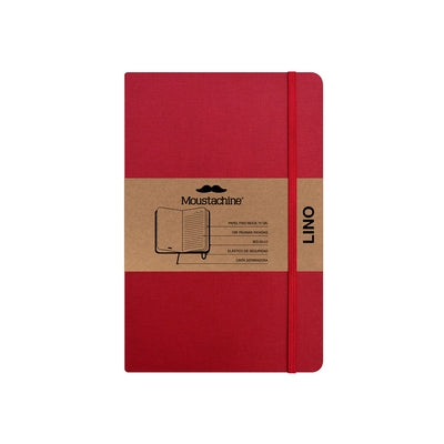 Moustachine Classic Linen Pocket Classic Red Ruled Hardcover