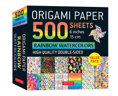Origami Paper 500 Sheets Rainbow Watercolors 6 (15 CM): Tuttle Origami Paper: Double-Sided Origami Sheets Printed with 12 Different Designs (Instructi