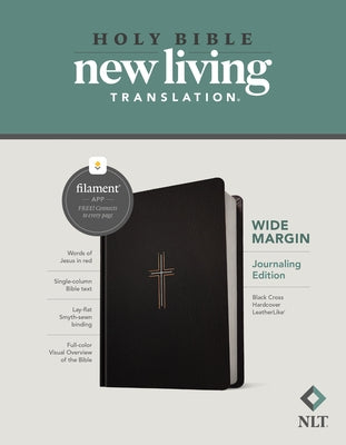 NLT Wide Margin Bible, Filament Enabled Edition (Red Letter, Hardcover Leatherlike, Black Cross)